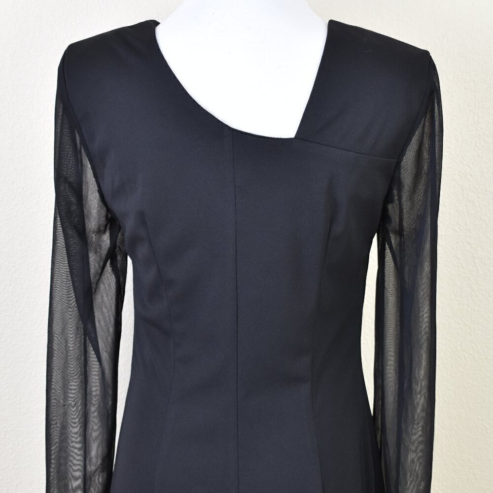 Frank Lyman Long Sleeve Formal Black Dress Gown - 10 - Picture 4 of 11